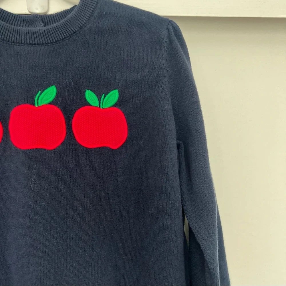 Gymboree Girls Embroidered Apple Sweater - Teacher's Favorite - Blue‎ SIZE 10